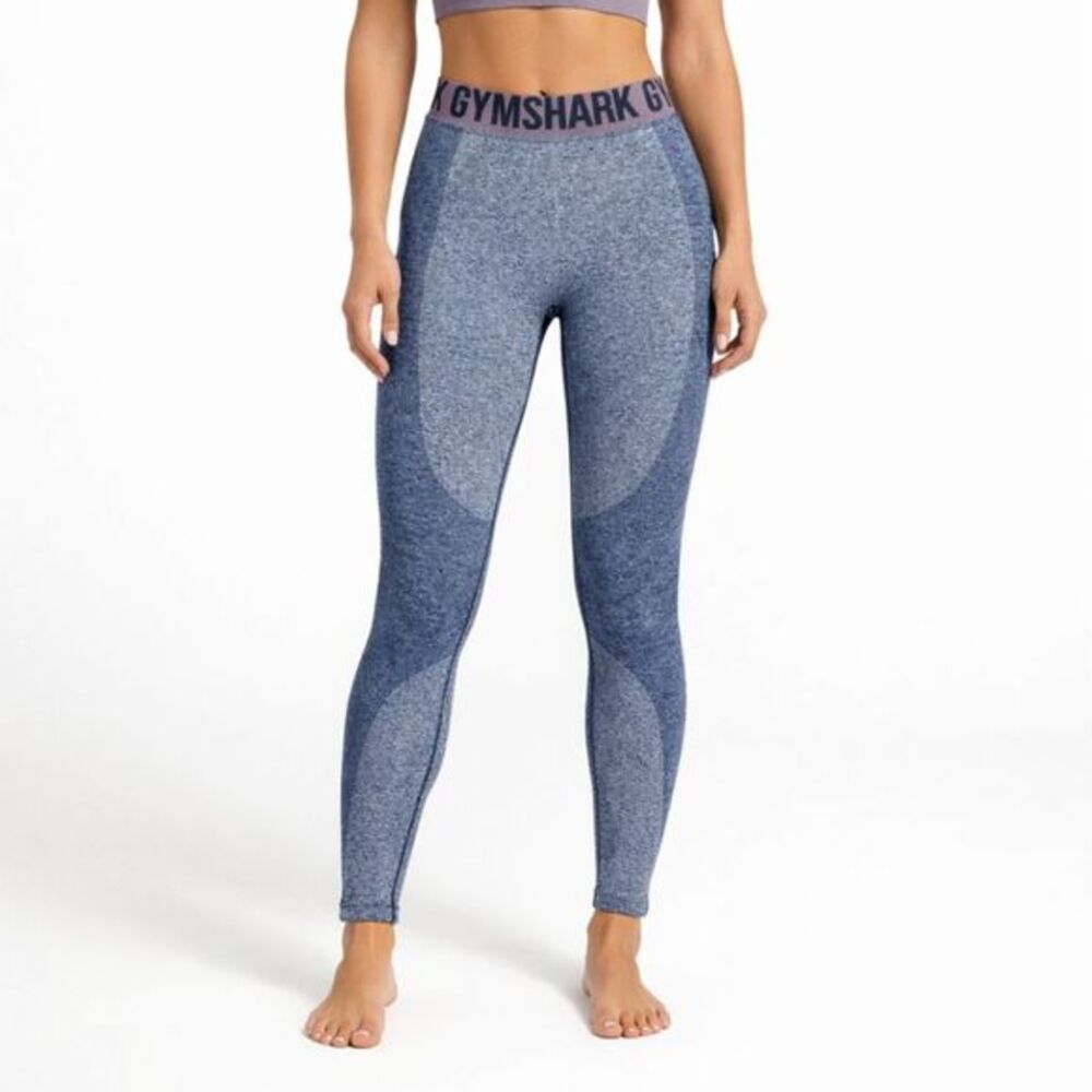 Gymshark Flex Leggings Purple Navy Marl Cropped Athletic gym Women's Size‎ Small